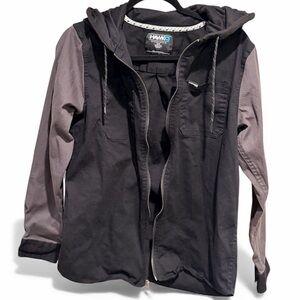 Tony Hawk Men’s Full Zip Black Grunge Hoodie Skater Jacket Size Medium